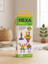 Junior Builders Building Blocks Set, 100+ Pieces, Multicolour, Plastic, for Kids 3+, Build Create Learn