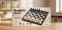 Toy Cloud Magnetic Chess Set, Foldable and Portable Board Game with Elegant Design, Smooth Polished Pieces, and Safe Storage - Classic Strategy Game for Kids and Adults