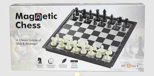 Toy Cloud Magnetic Chess Set, Foldable and Portable Board Game with Elegant Design, Smooth Polished Pieces, and Safe Storage - Classic Strategy Game for Kids and Adults